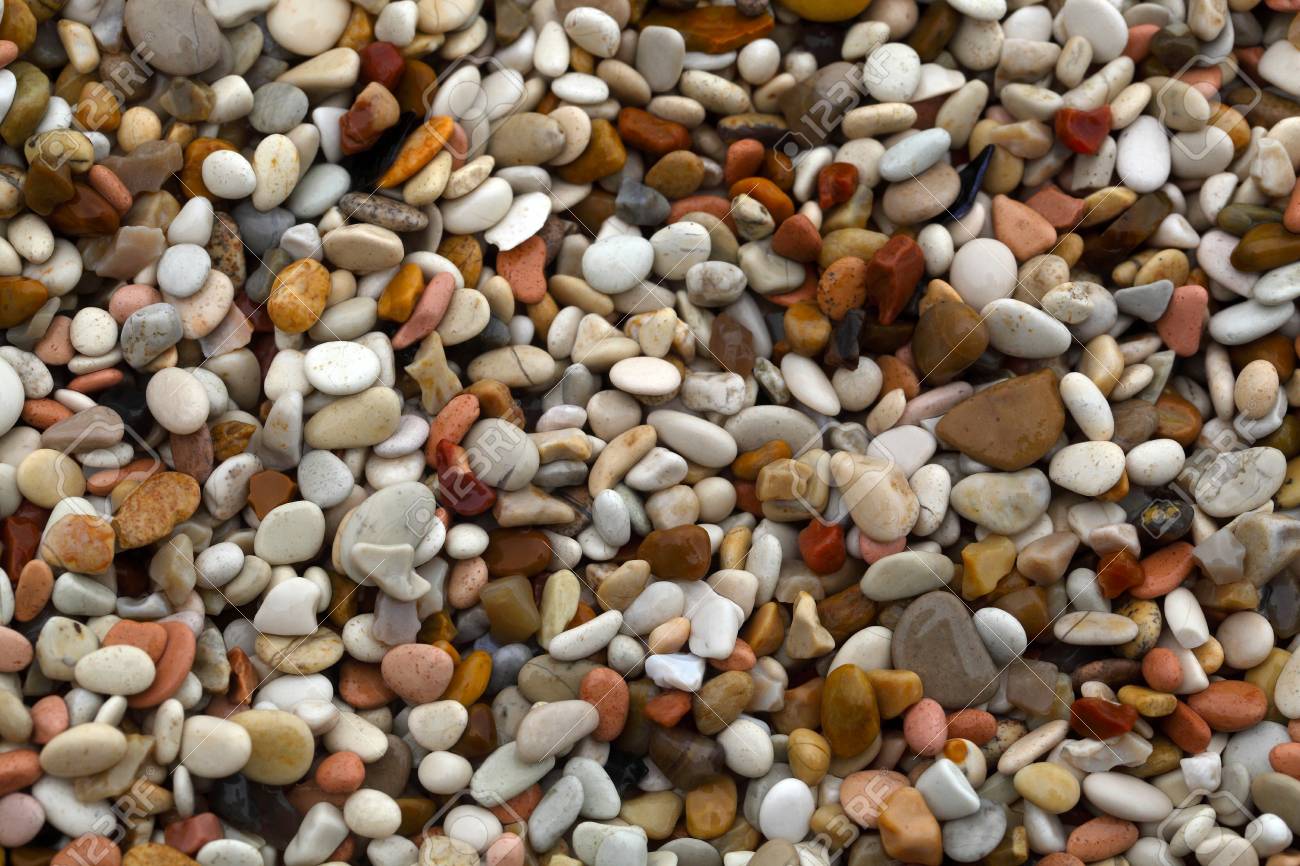different colored beach pebbles