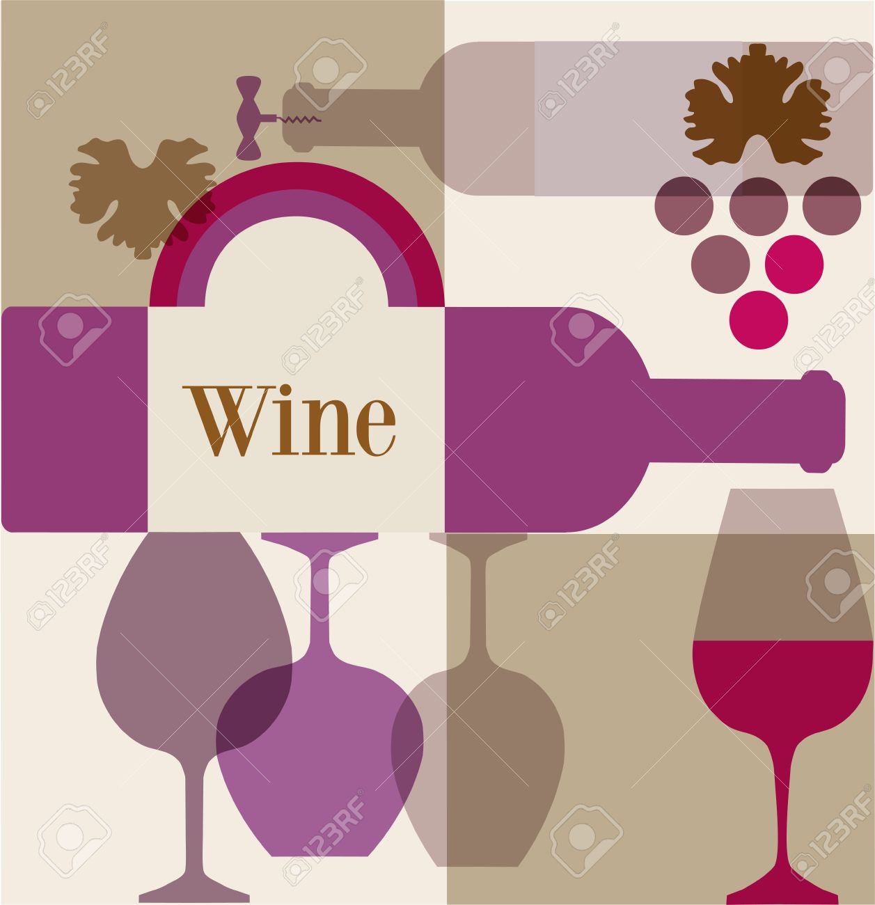 wine label or wine menu bar template design royalty free cliparts