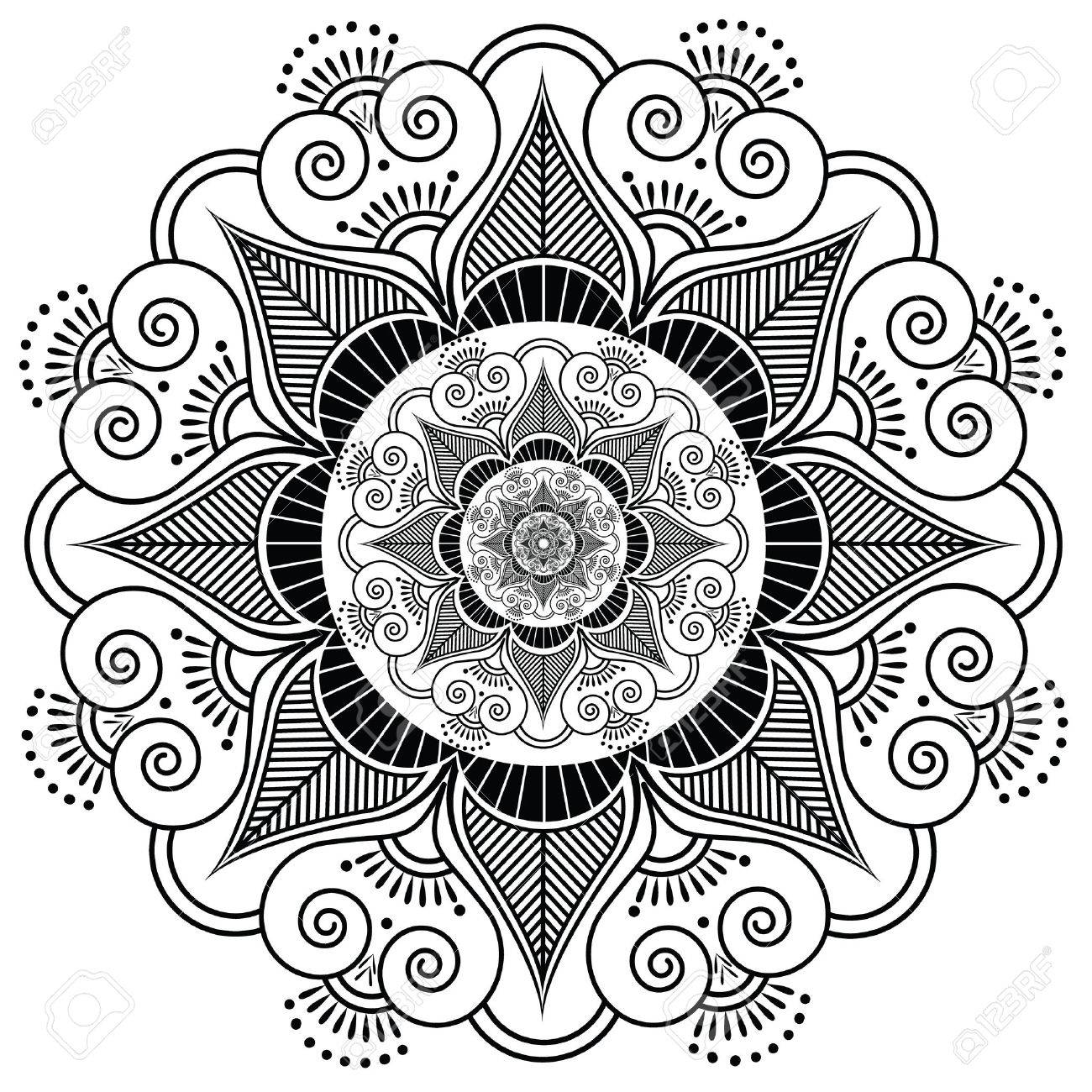 Indian Henna Tattoo Flower Pattern