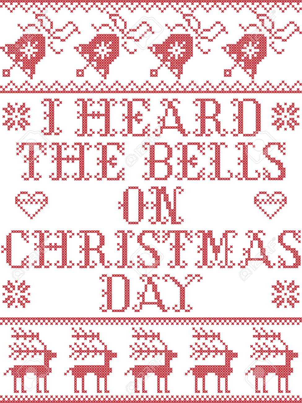 Christmas Pattern I Heard The Bells On Christmas Day Carol Scandinavian Royalty Free Cliparts Vectors And Stock Illustration Image 116874366