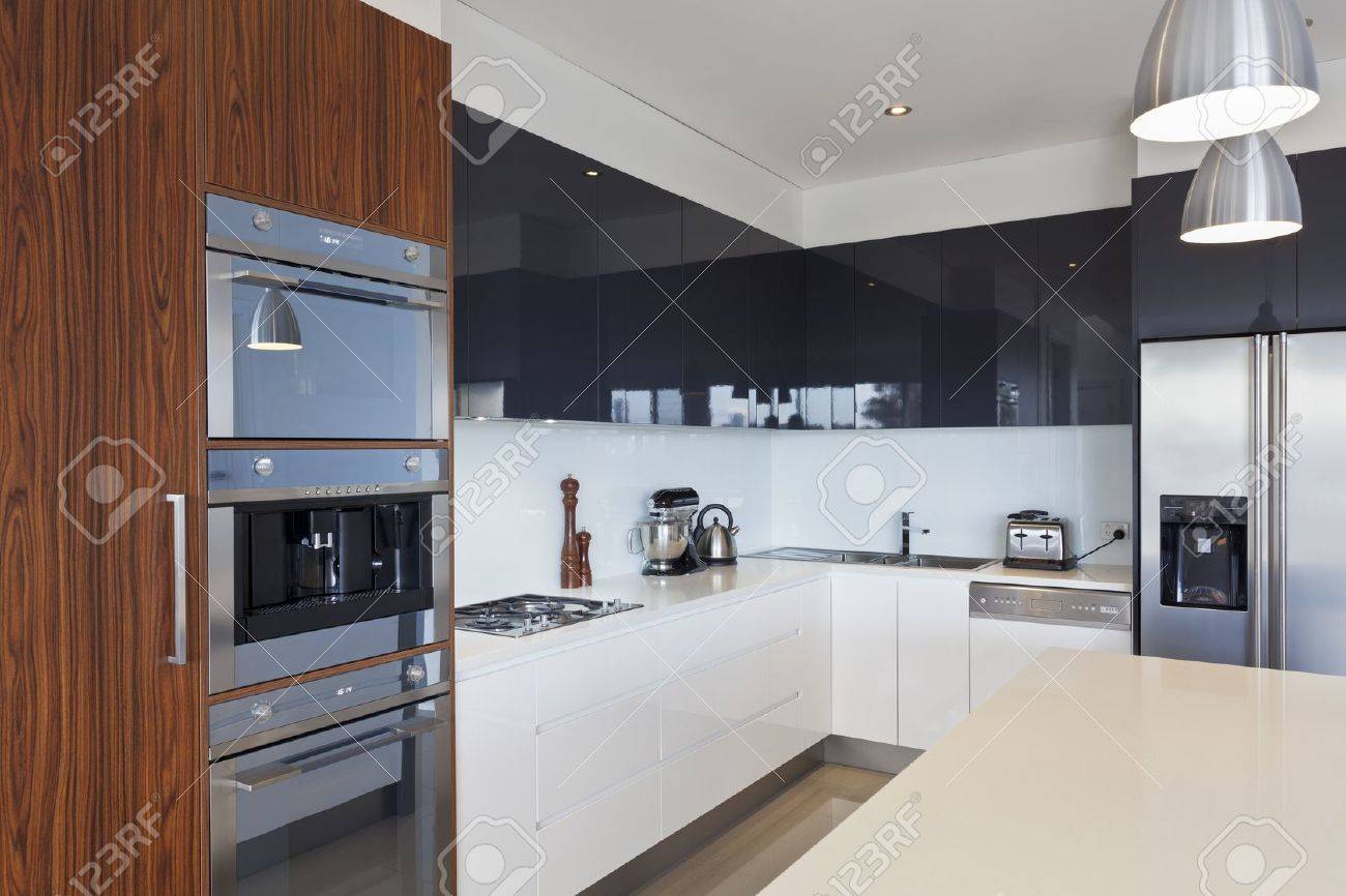 Modern New Kitchen With Expensive Appliances Stock Photo Picture