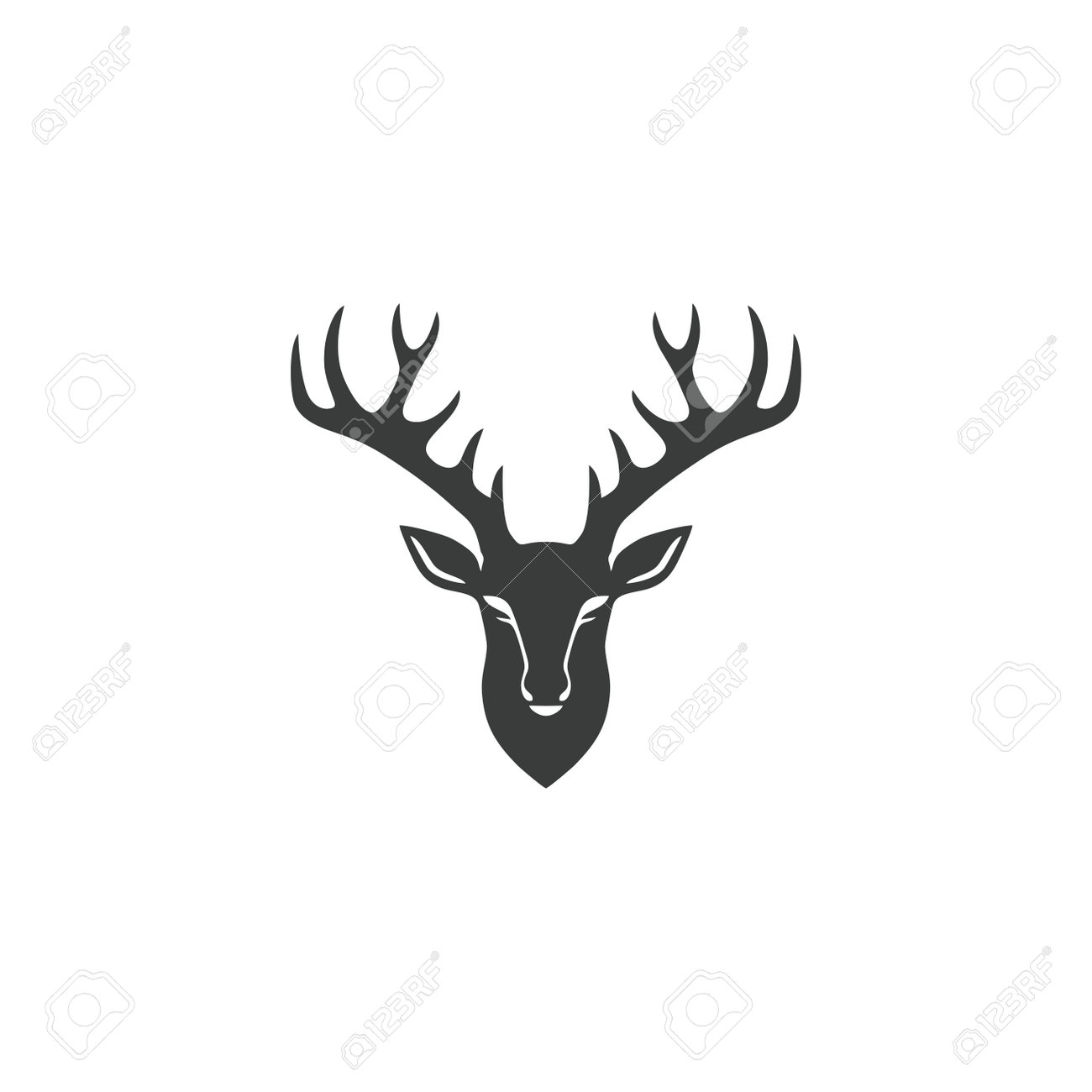 Deer Head Logo Of Reindeer Face Silhouette Clip Art Vector. Animal Horn  Symbol Deer Antler Icon, Isolated On White Background. Royalty Free SVG,  Cliparts, Vectors, and Stock Illustration. Image 207900607., image size:1300x1300
