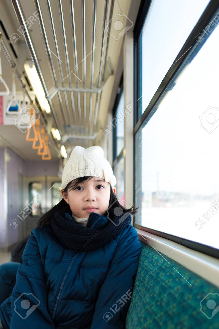 Close Up Of Cute Asian Girl Ride On The Local Train For Travel In Aomori Tohoku Japan Stock Photo Picture And Royalty Free Image Image