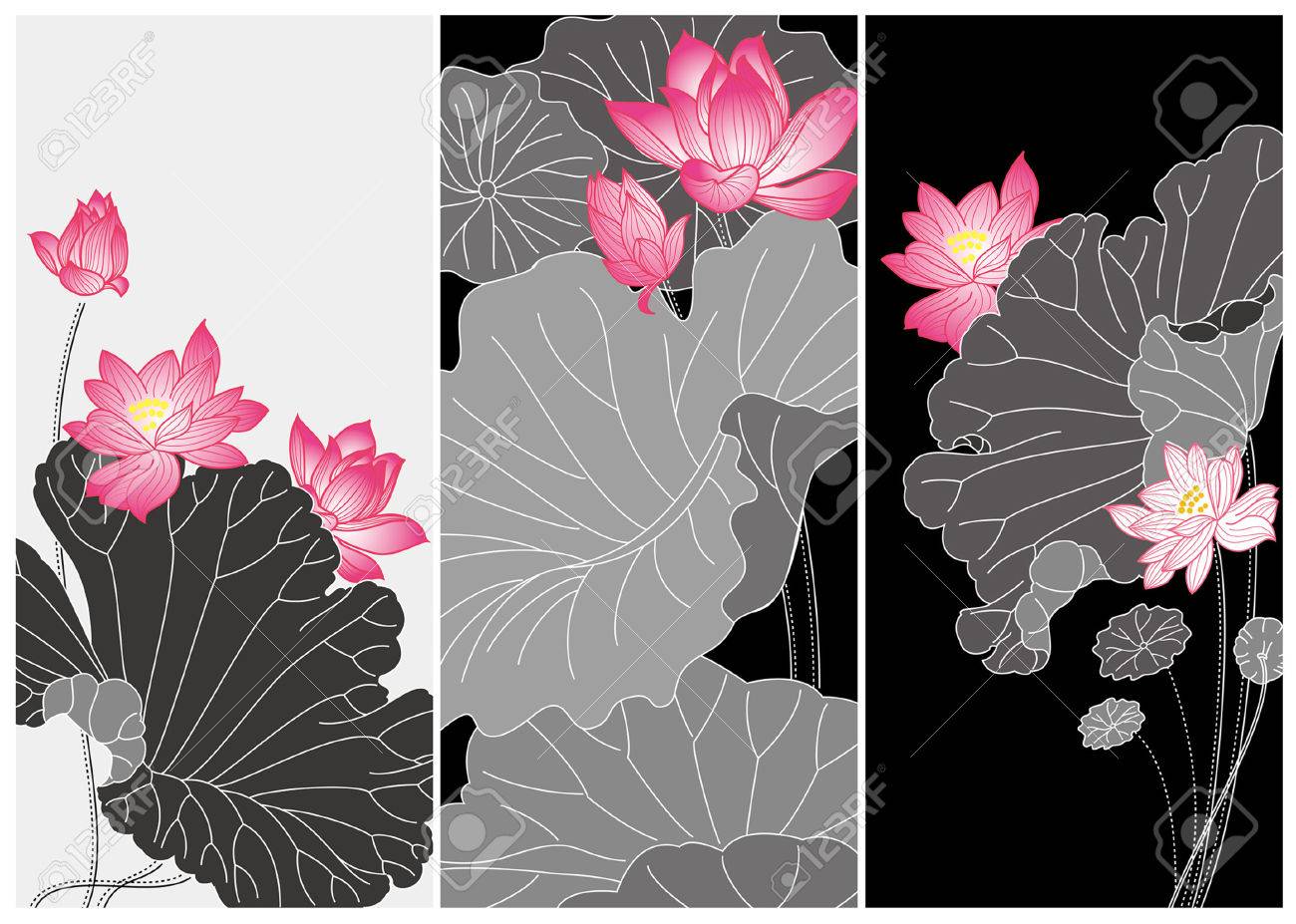 lotus flower card royalty free cliparts vectors and stock