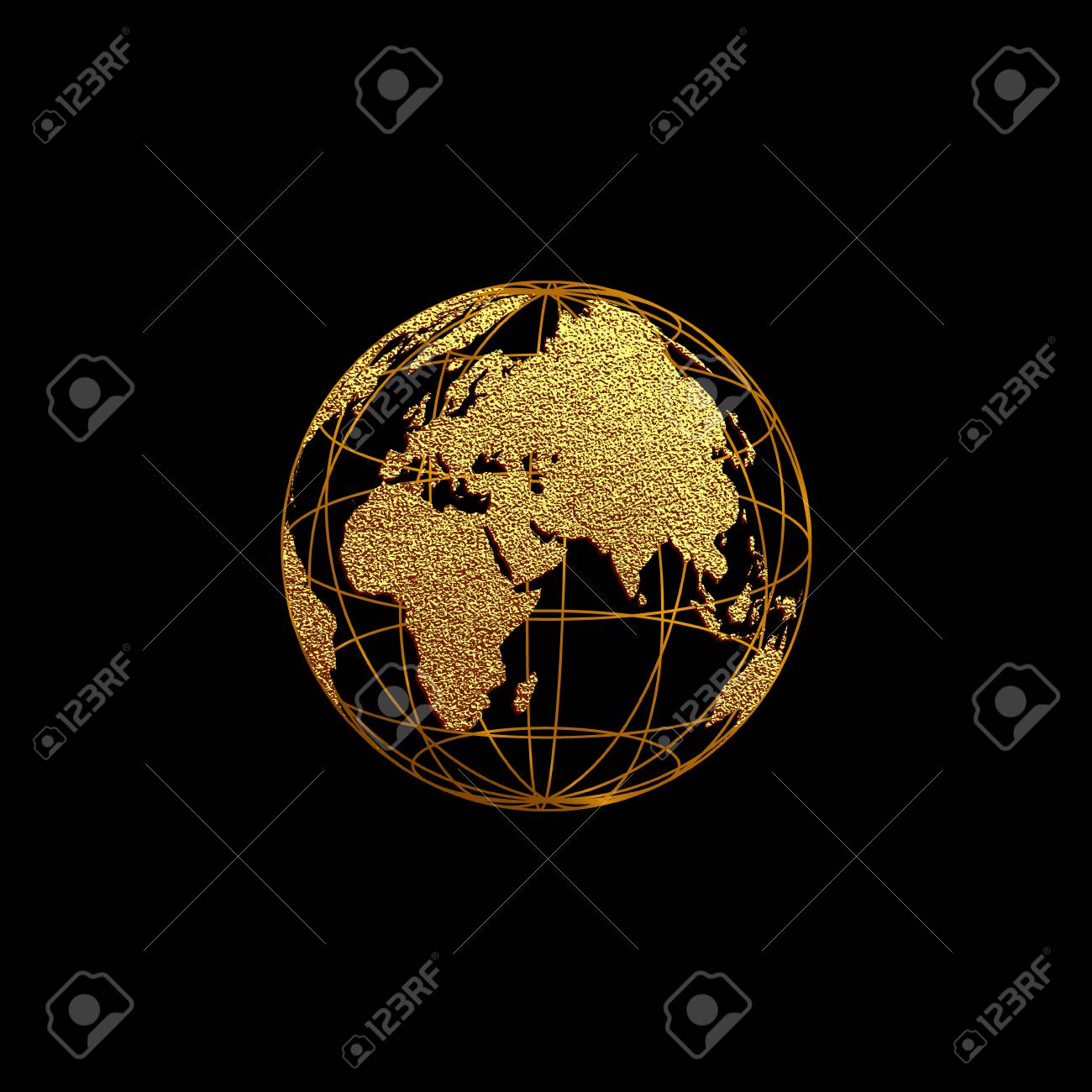 creative gold map of the world vector illustration golden template