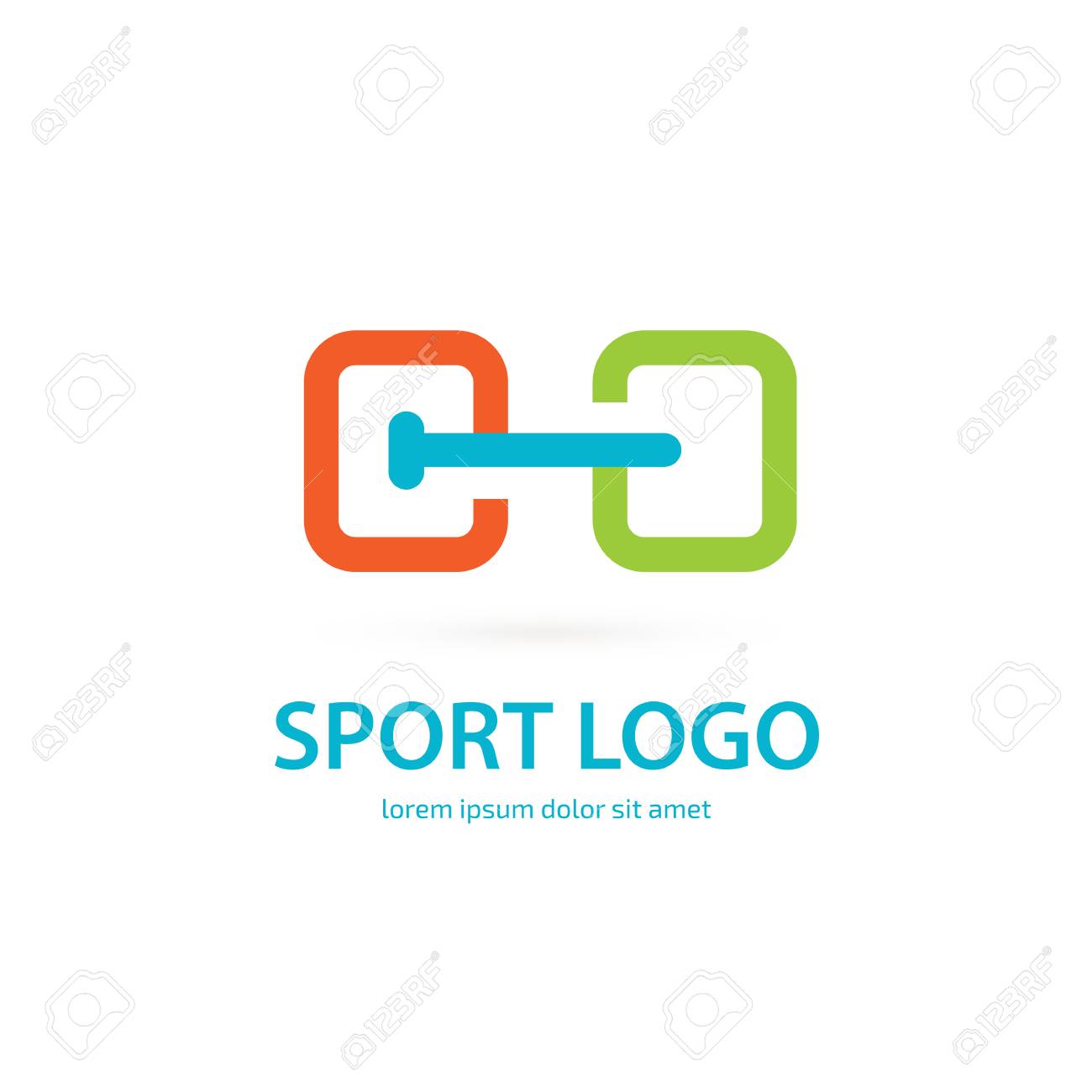 vector design logo sport sign dumbbell pictogram active lifestyle sportsign