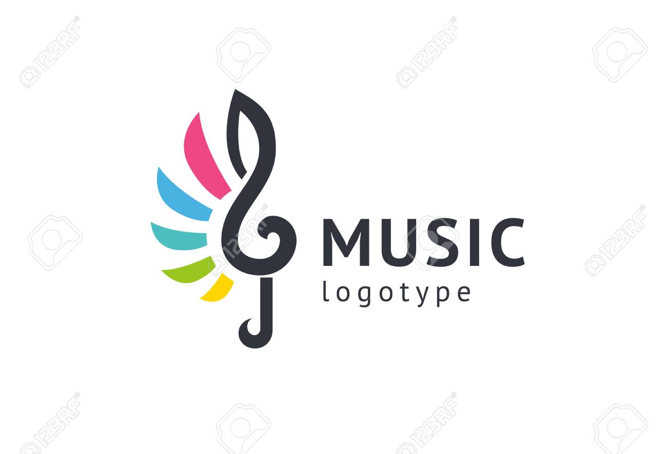 Vector Illustration Graphic Design Treble Clef Logotype Abstract