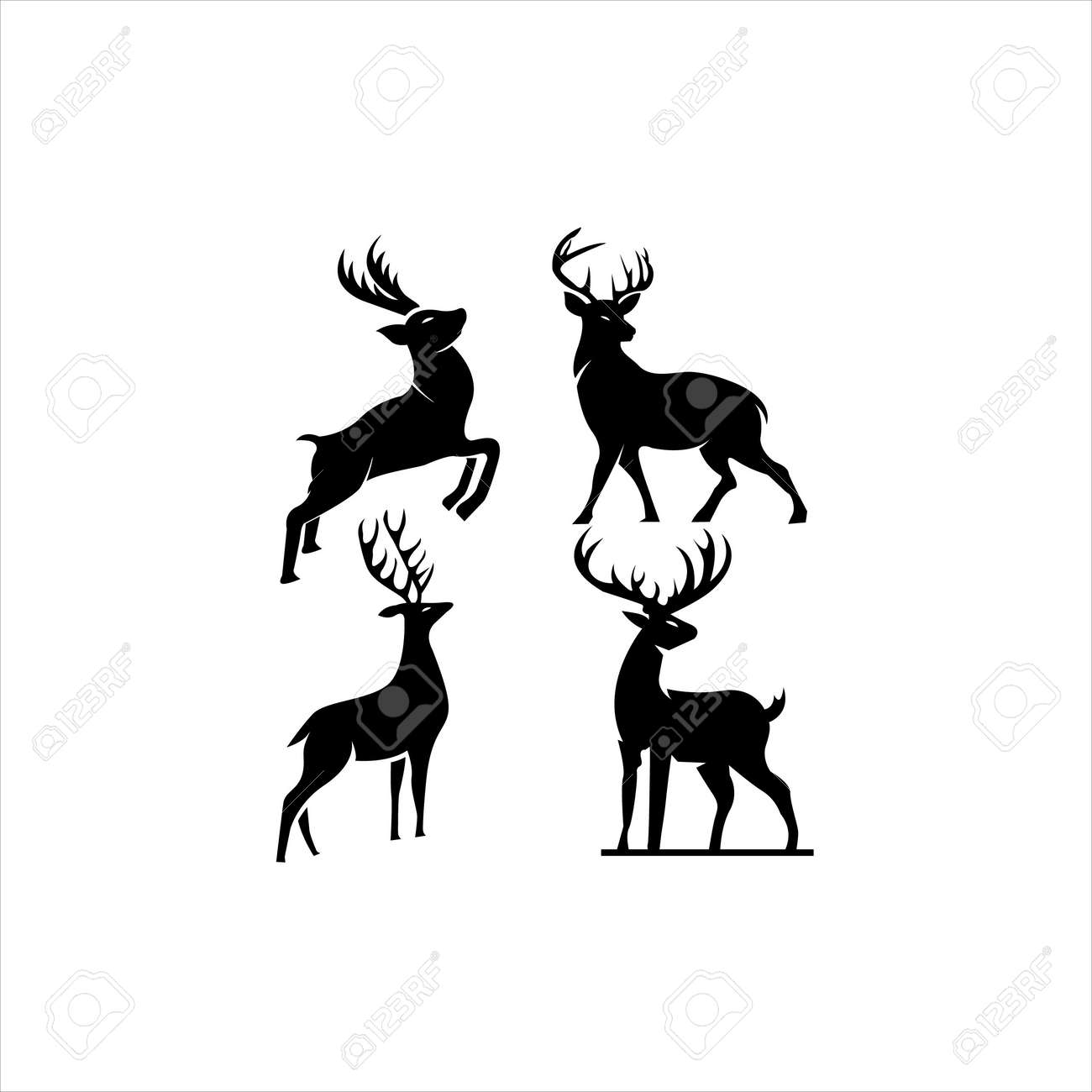 Collection Of Deer Silhouette Vector Royalty Free SVG, Cliparts, Vectors,  and Stock Illustration. Image 173180055., image size:1300x1300