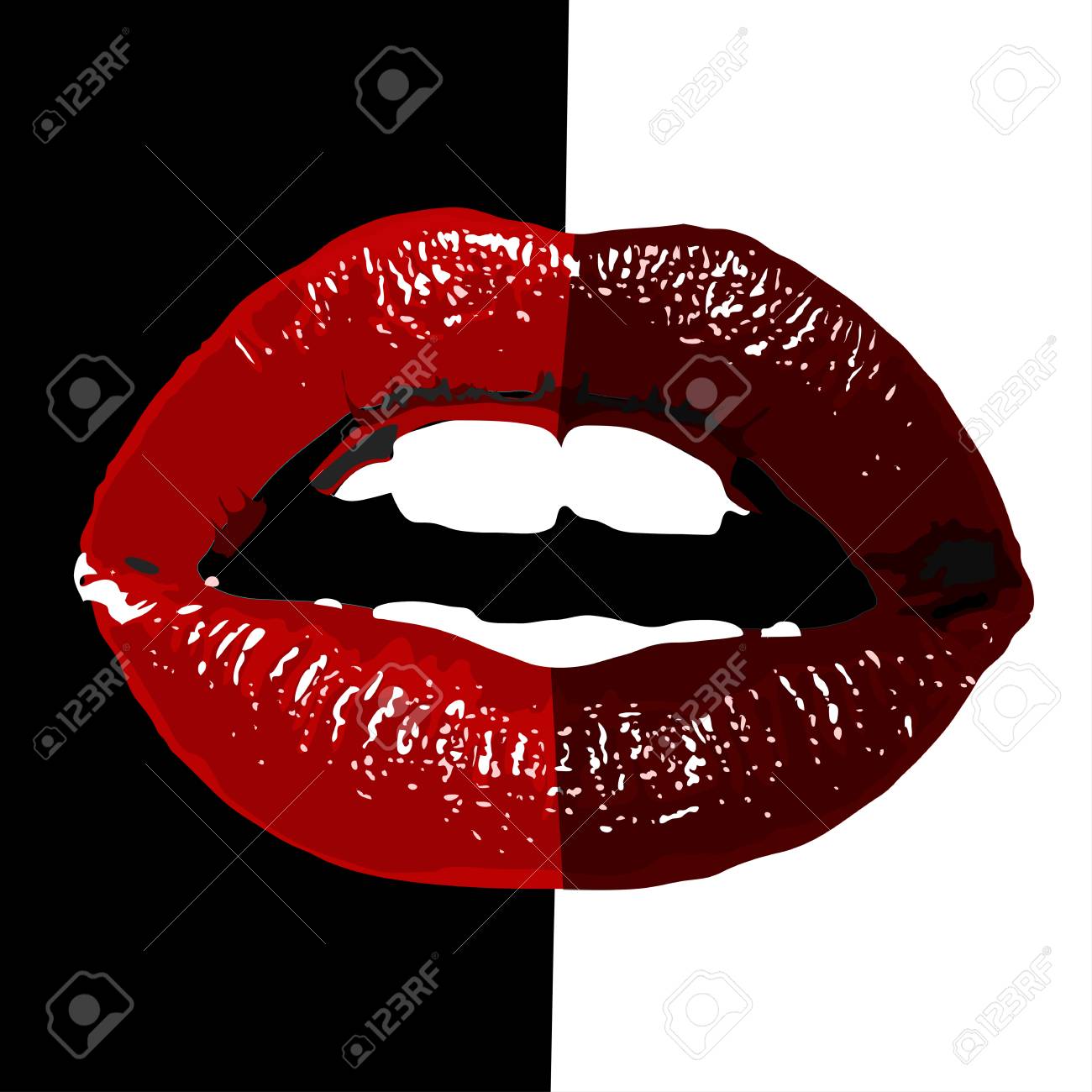 lips red lipstick kiss