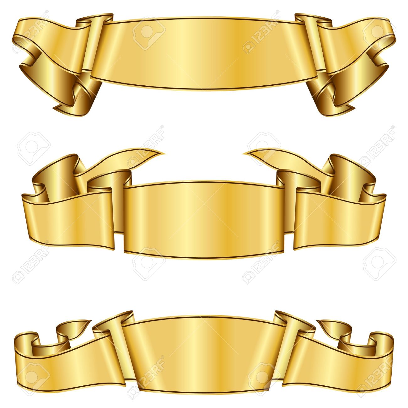 gold ribbon collection royalty free cliparts vectors and stock