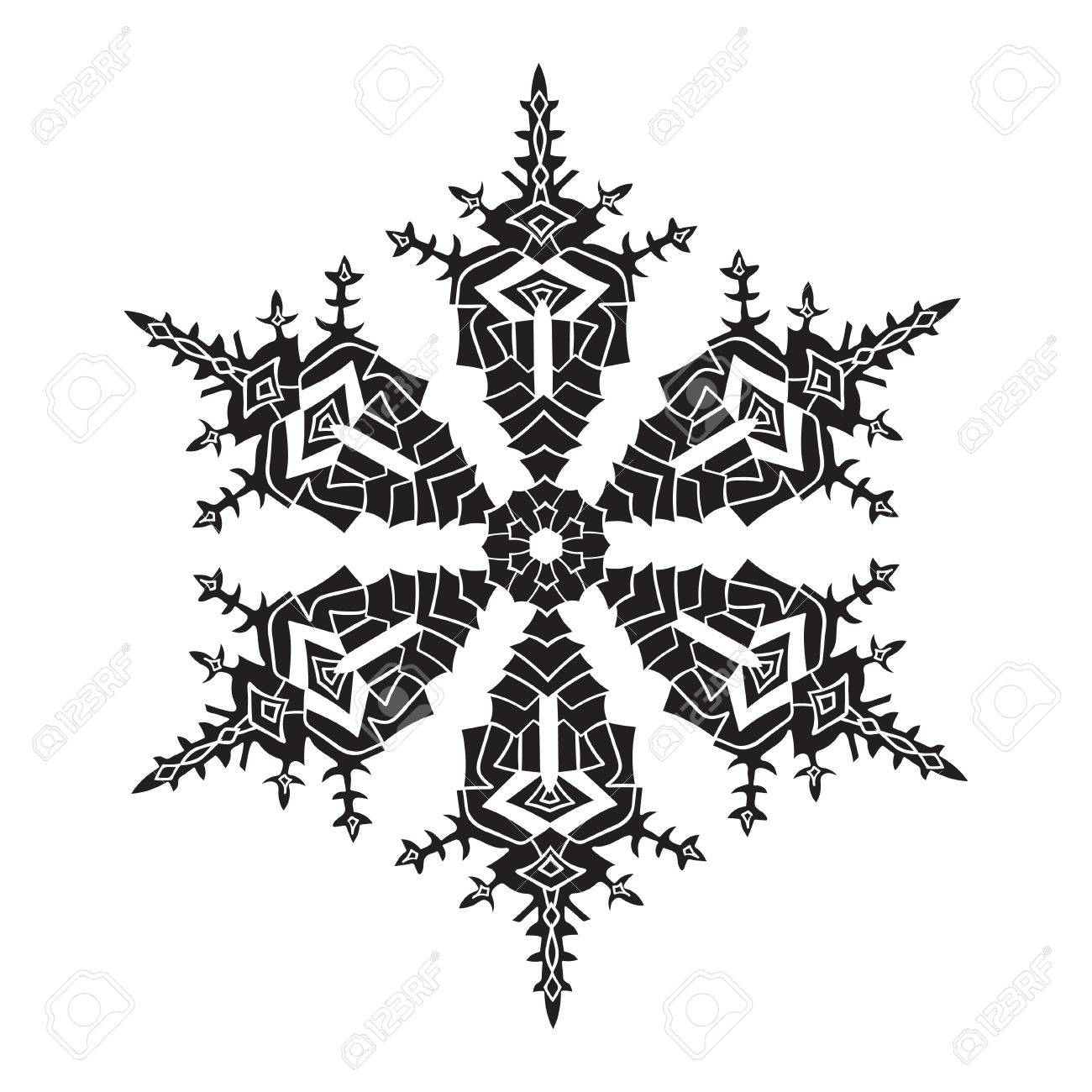 Dibujado A Mano Del Copo De Nieve Realista Silueta. Negro Sobre Fondo Blanco. Fácil Editable. Ilustración Del Vector. Buena Idea Para Tarjetas De Felicitación, Invitaciones, Grabados, Textiles, Tatuaje. Ilustraciones Svg, Vectoriales, Clip Dibujado A Mano Del Copo De Nieve Realista Silueta. Negro Sobre Fondo Blanco. Fácil Editable. Ilustración Del Vector. Buena Idea Para Tarjetas De Felicitación, Invitaciones, Grabados, Textiles, Tatuaje. Ilustraciones Svg, Vectoriales, Clip