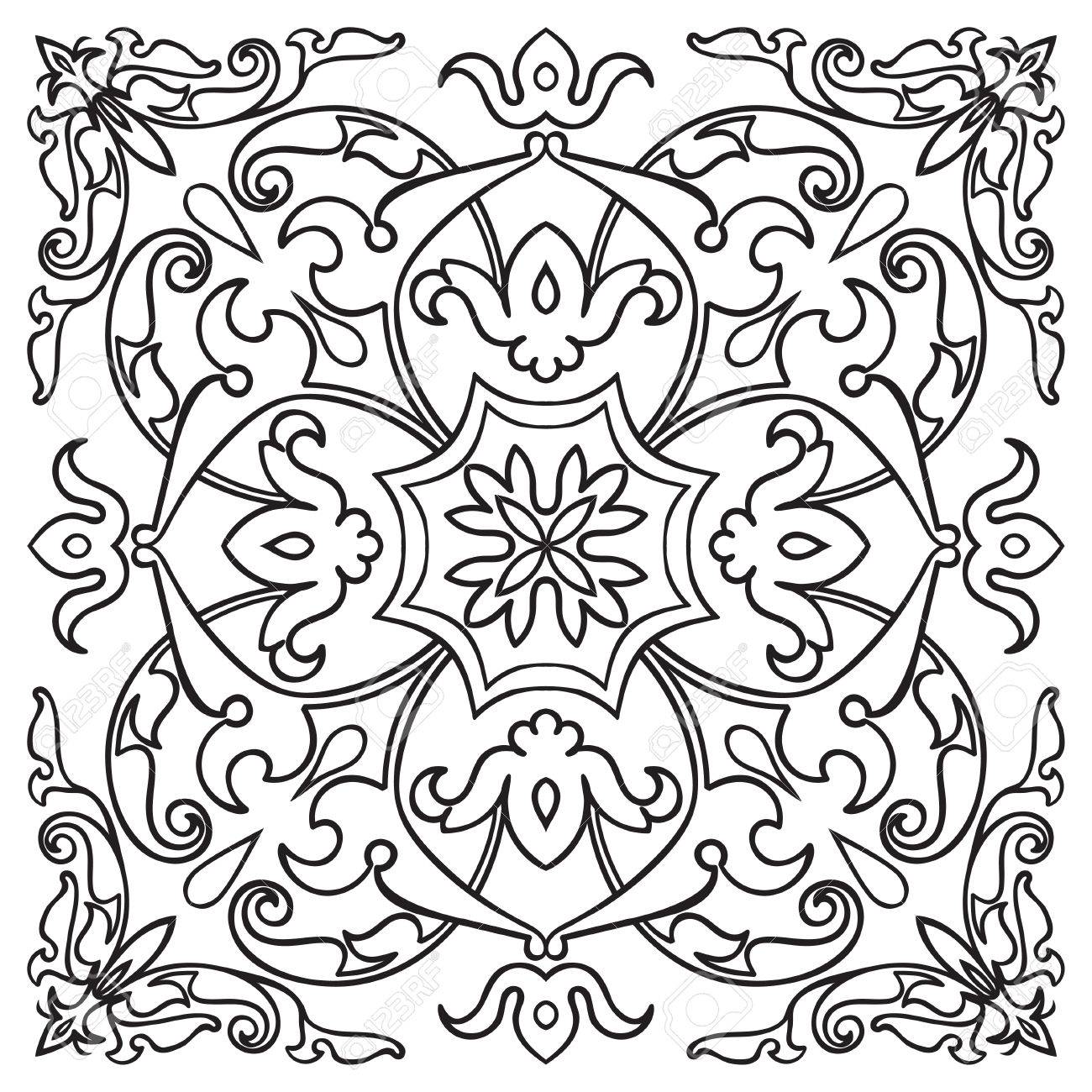 amazing modello disegno a mano per piastrelle in colori bianco e nero stile maiolica italiana with piastrelle in maiolica