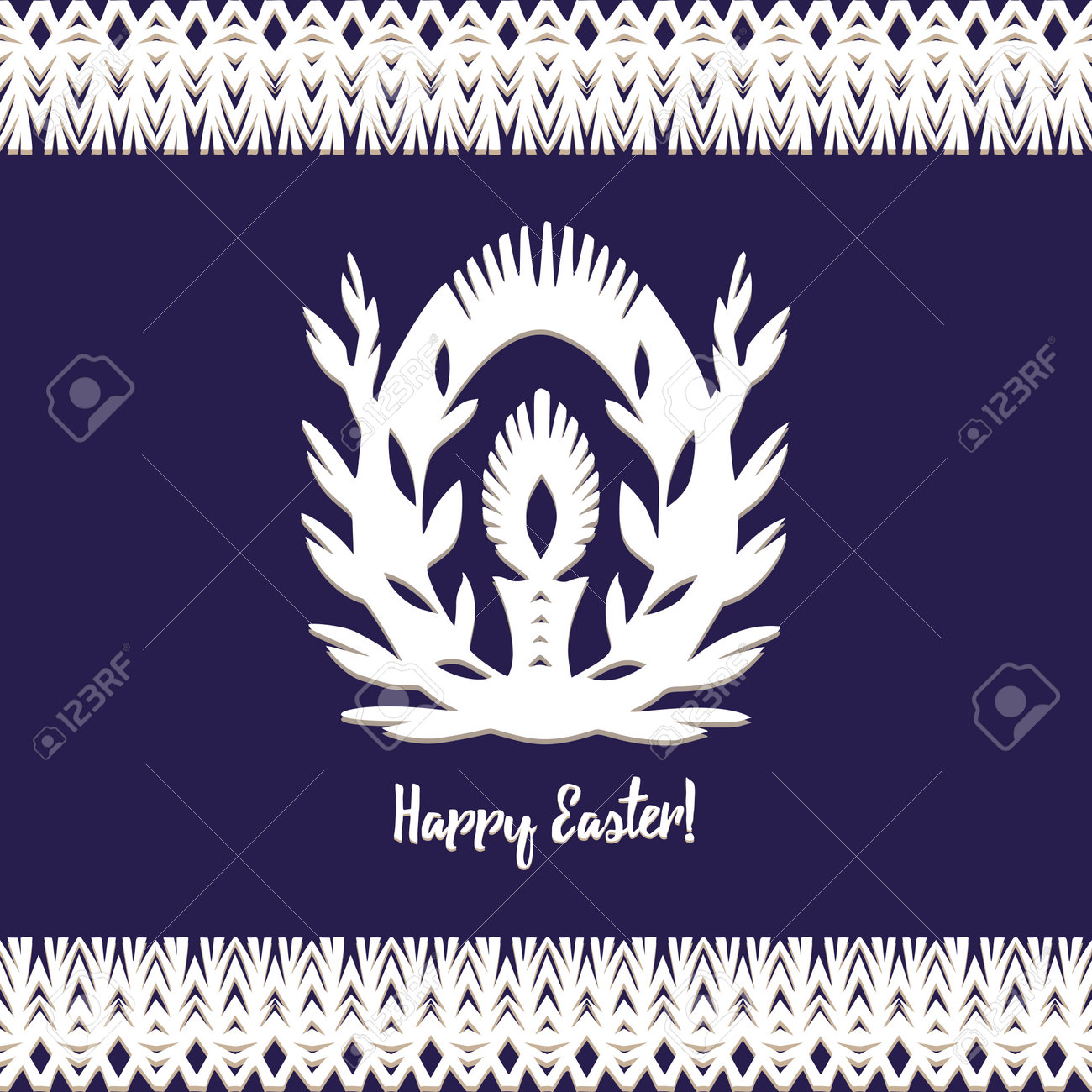 Egg whith candle Paper cut festive symbols Holiday spring Easter signs in white colors isolated on blue background and lace frame. Traditional Belarusian, Polish paper clippings. Hand made. Vector - 164995940 Egg whith candle Paper cut festive symbols Holiday spring Easter signs in white colors isolated on blue background and lace frame. Traditional Belarusian, Polish paper clippings. Hand made. Vector - 164995940
