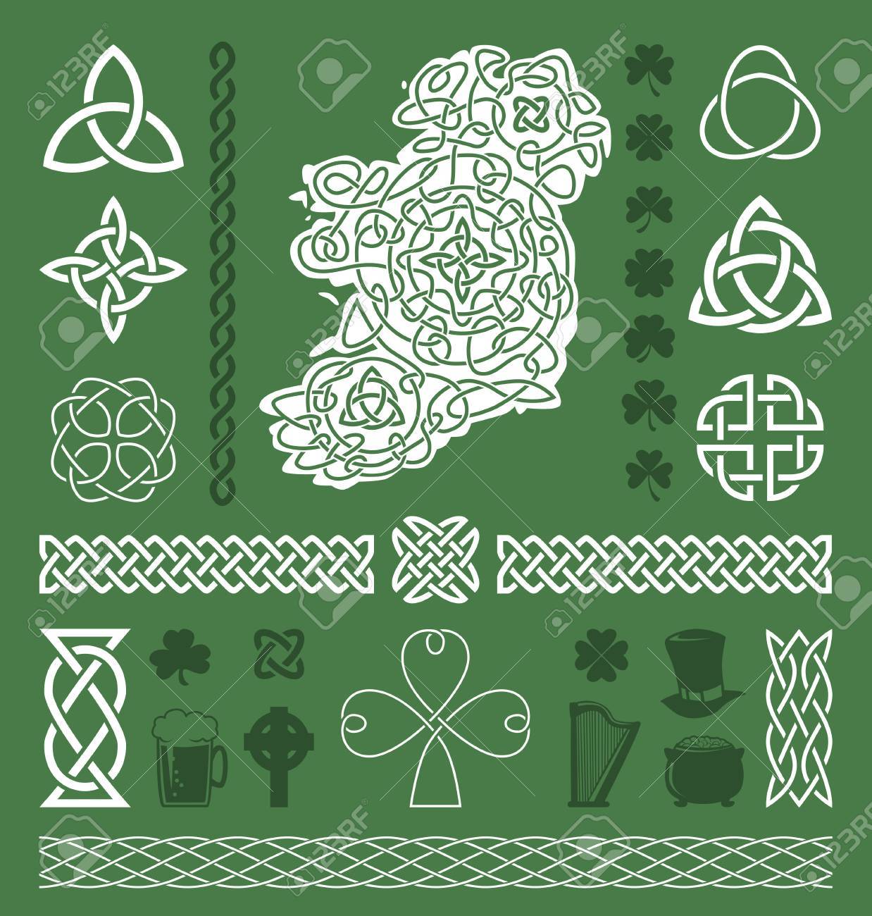 ケルト アイルランドのベクター デザイン要素のコレクション のイラスト素材 ベクタ Image