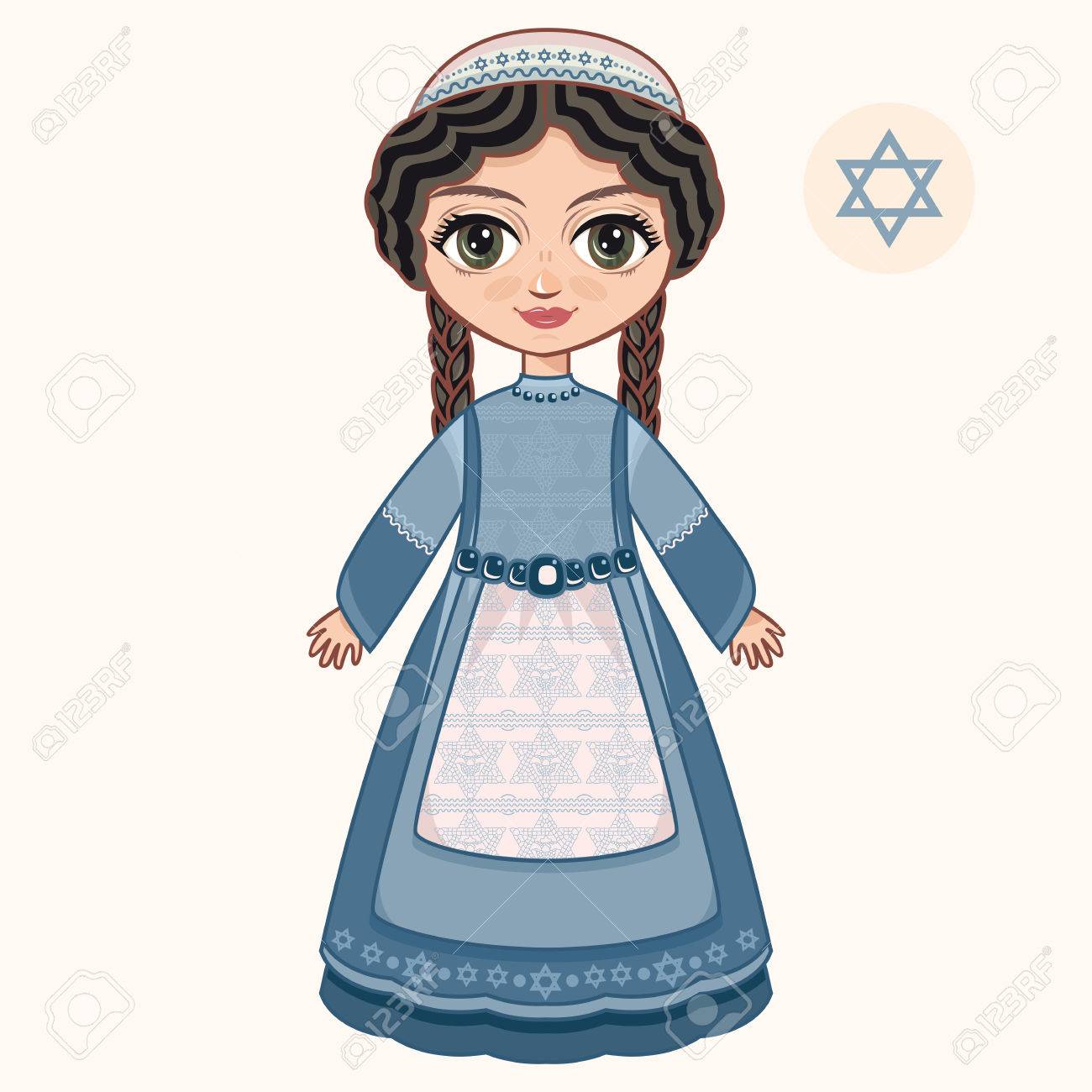 The Girl In Orthodox Jews Dress. Jewish Royalty Free SVG, Cliparts,  Vectors, and Stock Illustration. Image 54720502.
