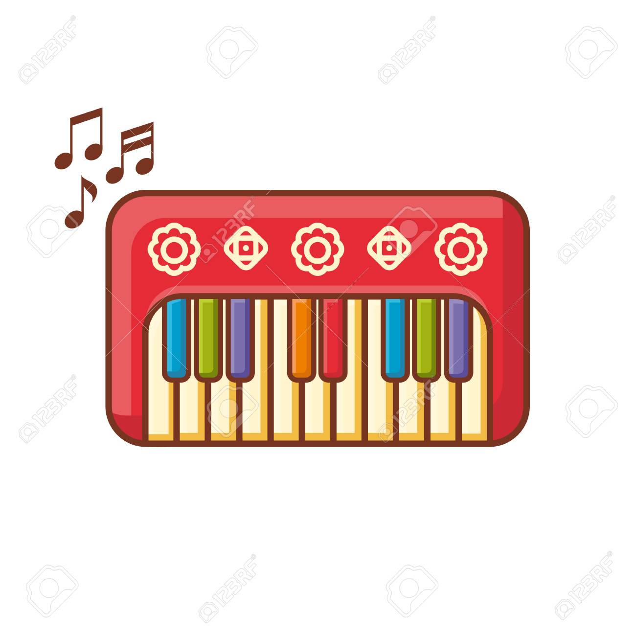 Piano Instrument De Musique Pour Enfant Jouet De Bebe Style De Dessin Anime Clip Art Libres De Droits Vecteurs Et Illustration Image