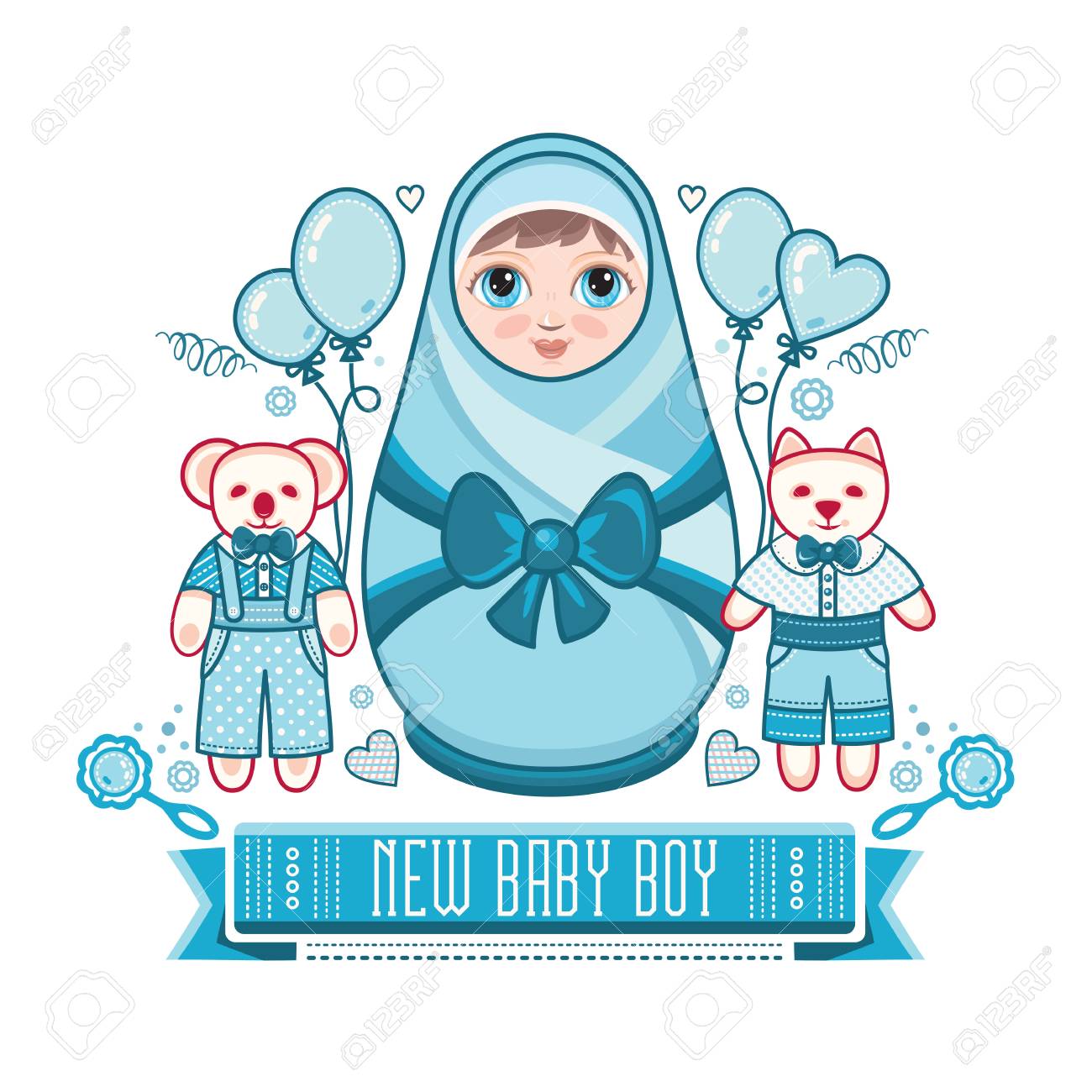 newborn little baby matryoshka greeting card best for birthday newborn congratulation card