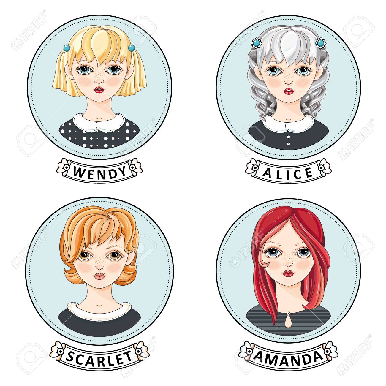 Beautiful Hairstyle Girl Avatar Long Hair Short Hair Curly