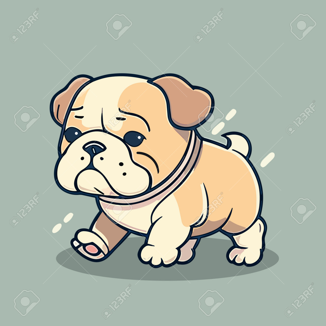 Cute Cartoon Dog - English Bulldog. Vector Illustration Of A Dog. Royalty  Free SVG, Cliparts, Vectors, and Stock Illustration. Image 208707727., image size:1300x1300