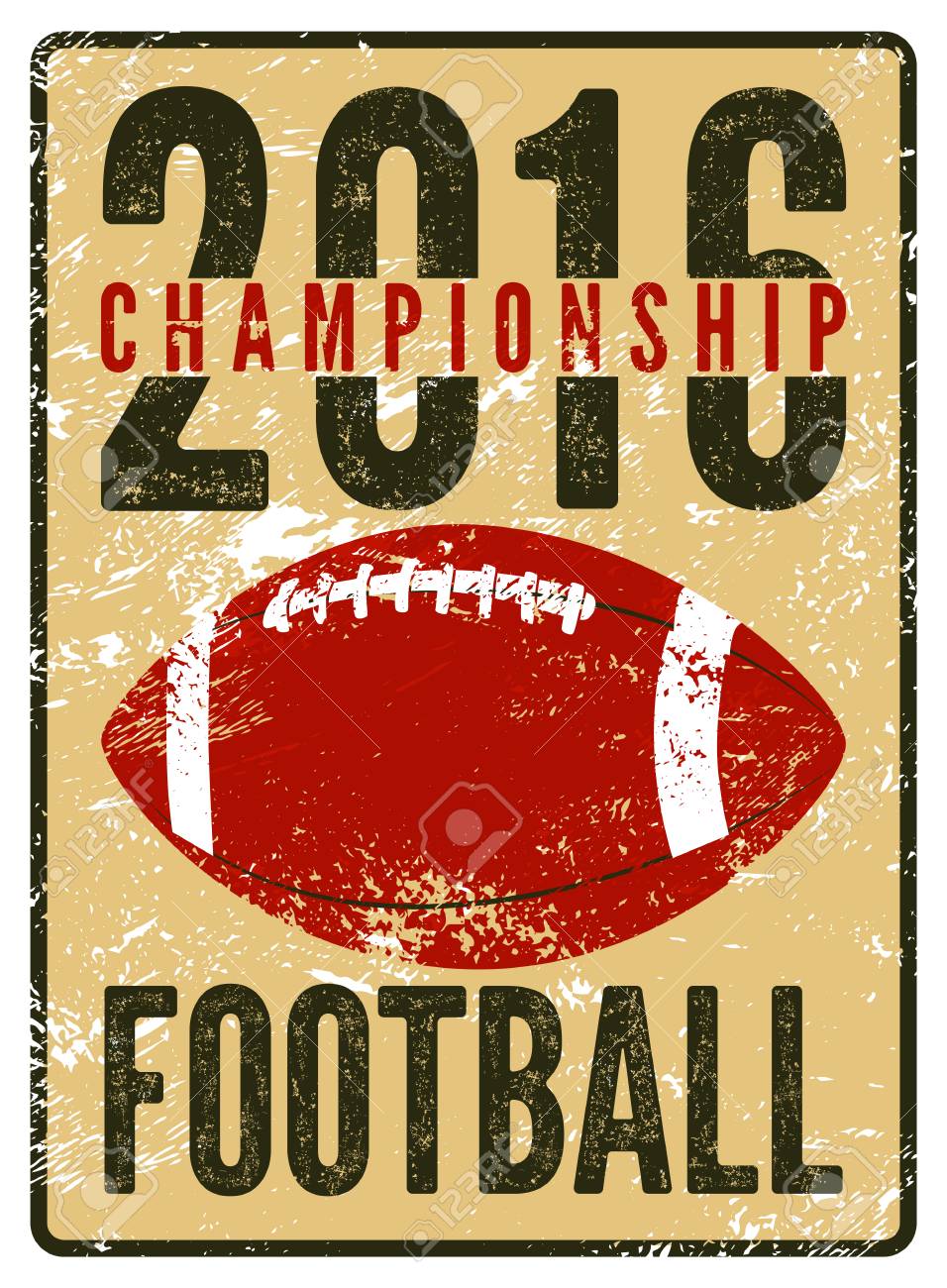 アメリカン フットボール誤植ヴィンテージ グランジ スタイル ポスター レトロなベクター イラストです のイラスト素材 ベクタ Image
