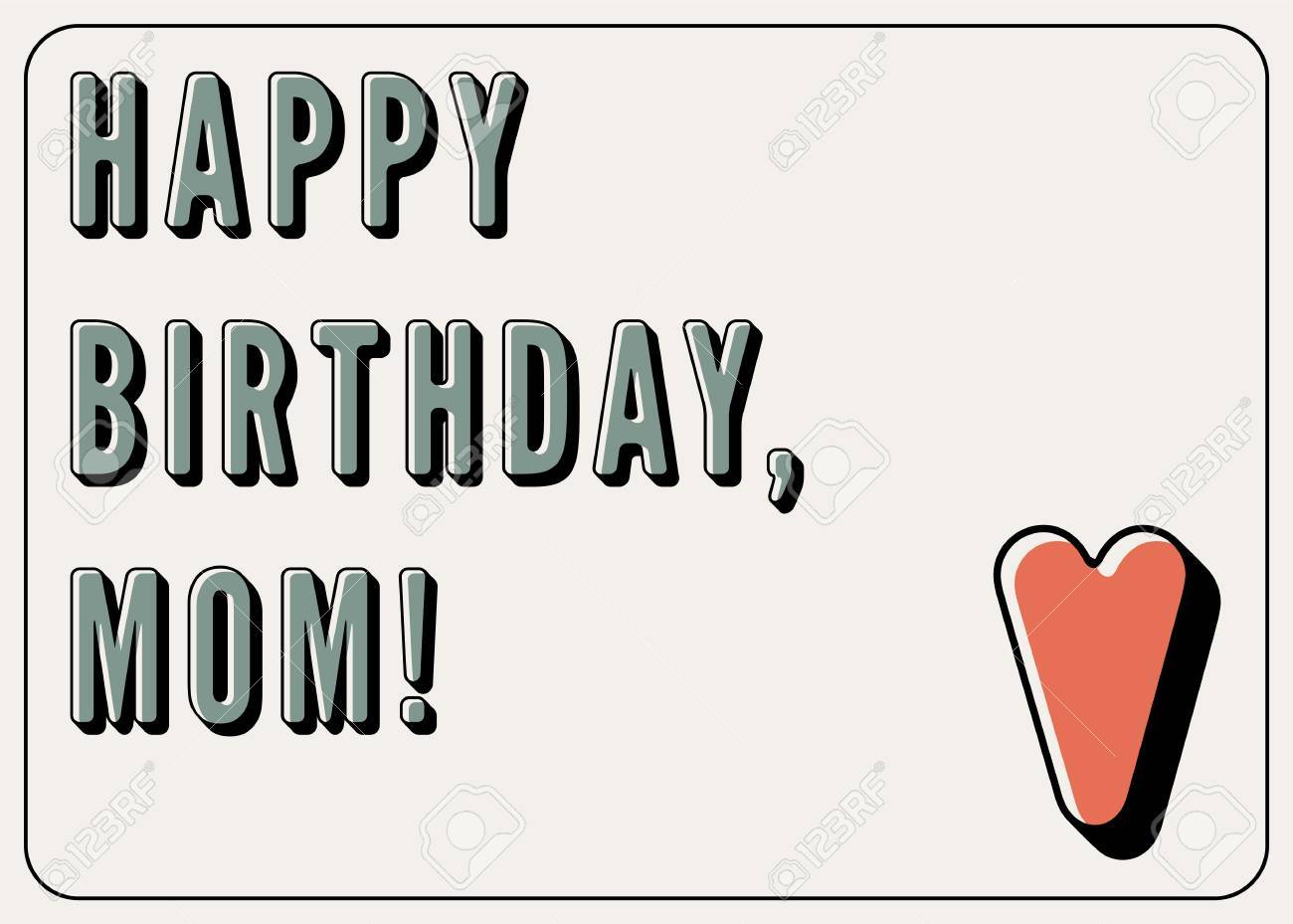 Bon Anniversaire Maman Carte D Anniversaire Vintage Typographique Illustration Vectorielle Retro Clip Art Libres De Droits Vecteurs Et Illustration Image