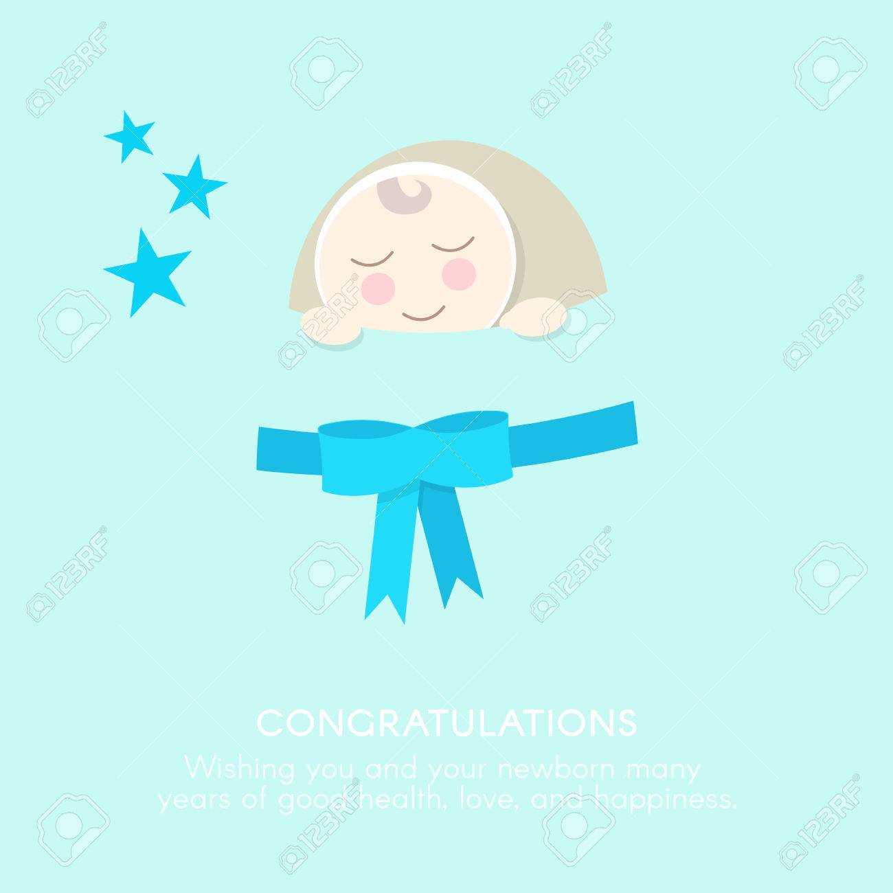 newborn congratulations card template flat style stock photo newborn congratulation card