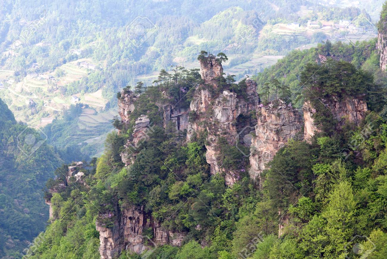 Zhangjiajie National Forest Park Avatar Mountains In Hunan Stock Photo Picture And Royalty Free Image Image